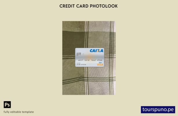 listo para imprimir plantilla frontal de aspecto fotográfico de tarjeta de déb 4